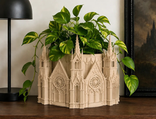 Macetero Decorativo Hogar- Forma Catedral 13 Cm - Foto 4