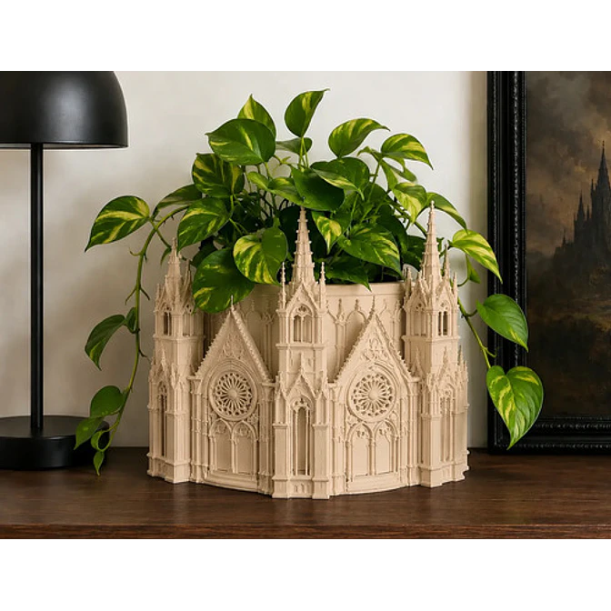 Macetero Decorativo Hogar- Forma Catedral 13 Cm 4