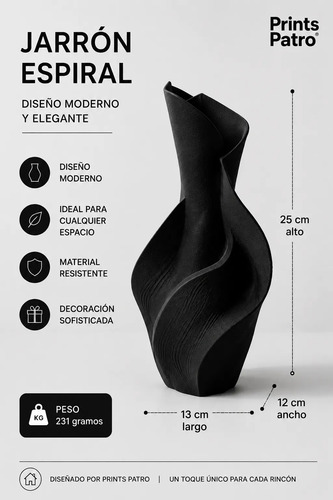 Decoración Elegante Prints Patro - Jarrón Espiral Serenora - Foto 4