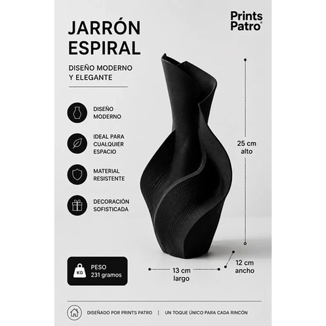 Decoración Elegante Prints Patro - Jarrón Espiral Serenora 4