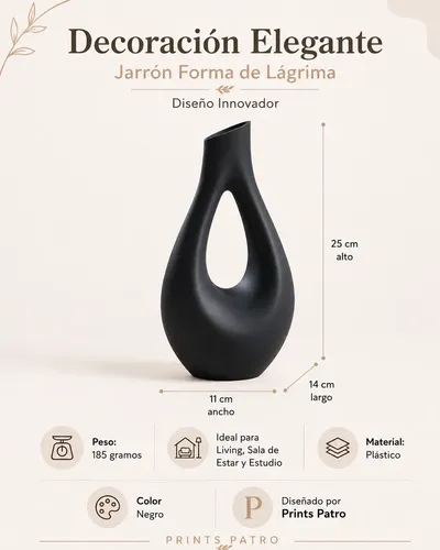 Decoración Elegante Prints Patro - Jarrón Forma De Lágrima - Foto 4
