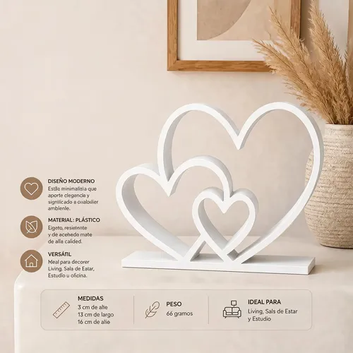 Escultura Elegante Prints Patro - Estilo Trio De Corazones