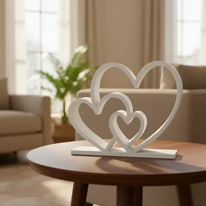 Escultura Elegante Prints Patro - Estilo Trio De Corazones 3