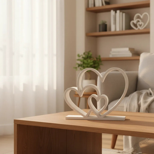 Escultura Elegante Prints Patro - Estilo Trio De Corazones - Foto 5