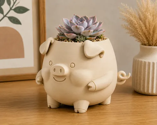 Macetero Decorativo Hogar- Forma Cerdito 13 Cm - Foto 4
