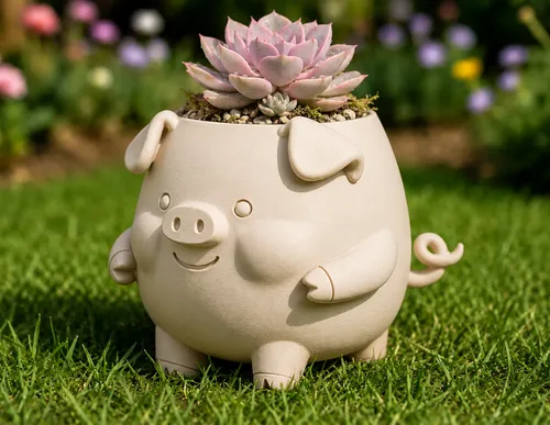 Macetero Decorativo Hogar- Forma Cerdito 13 Cm - Foto 6