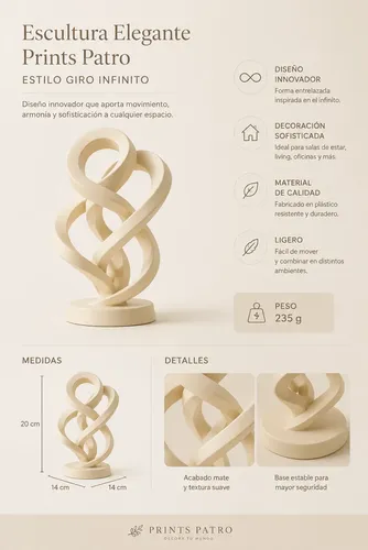 Escultura Elegante Prints Patro - Estilo Giro Infinito - Foto 4
