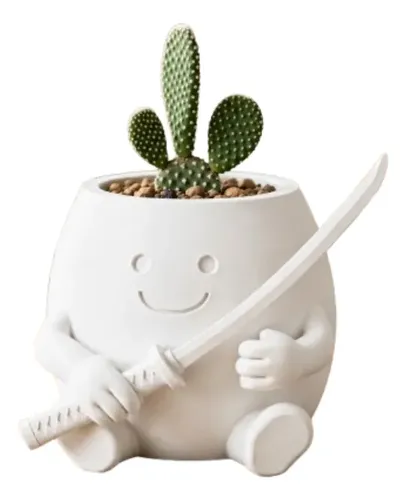 Macetero Decorativo Hogar- Forma Samurái 16 Cm