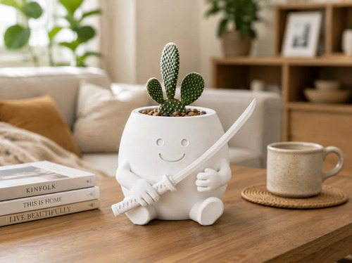 Macetero Decorativo Hogar- Forma Samurái 16 Cm - Foto 4