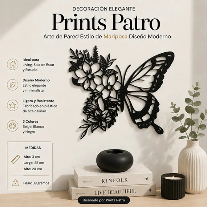 Decoración Prints Patro - Arte De Pared Estilo De Mariposa 4