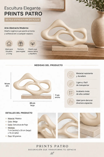 Escultura Elegante Prints Patro - Estilo Estructura De Flujo - Foto 4