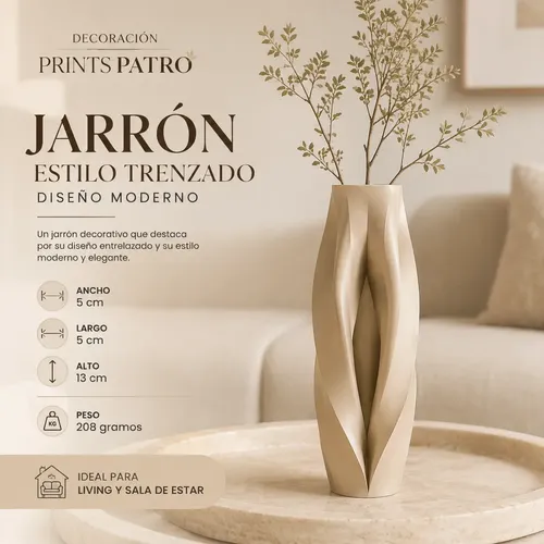 Decoración Prints Patro - Jarrón Estilo Trenzado - Foto 4