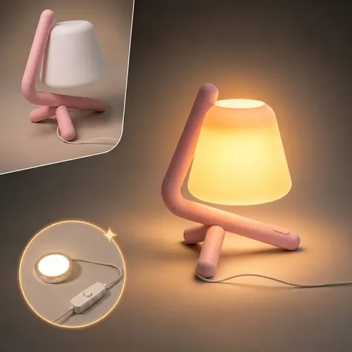 Lámpara Velador Trípode Curvo Minimalista Led - Foto 2