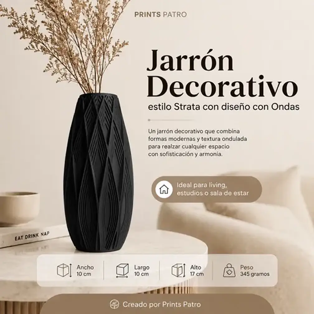 Decoración Prints Patro - Jarrón Estilo Strata 2