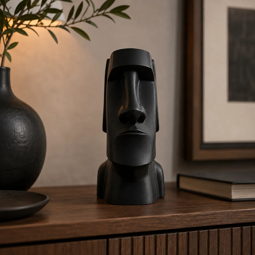 Escultura Elegante Prints Patro - Estilo Moai Rapa Nui - Foto 5