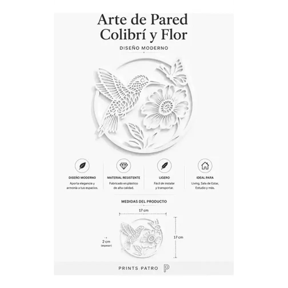 Decoración Prints Patro - Arte De Pared Estilo De Colibrí 4