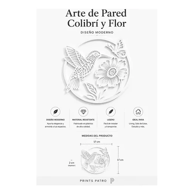 Decoración Prints Patro - Arte De Pared Estilo De Colibrí 4