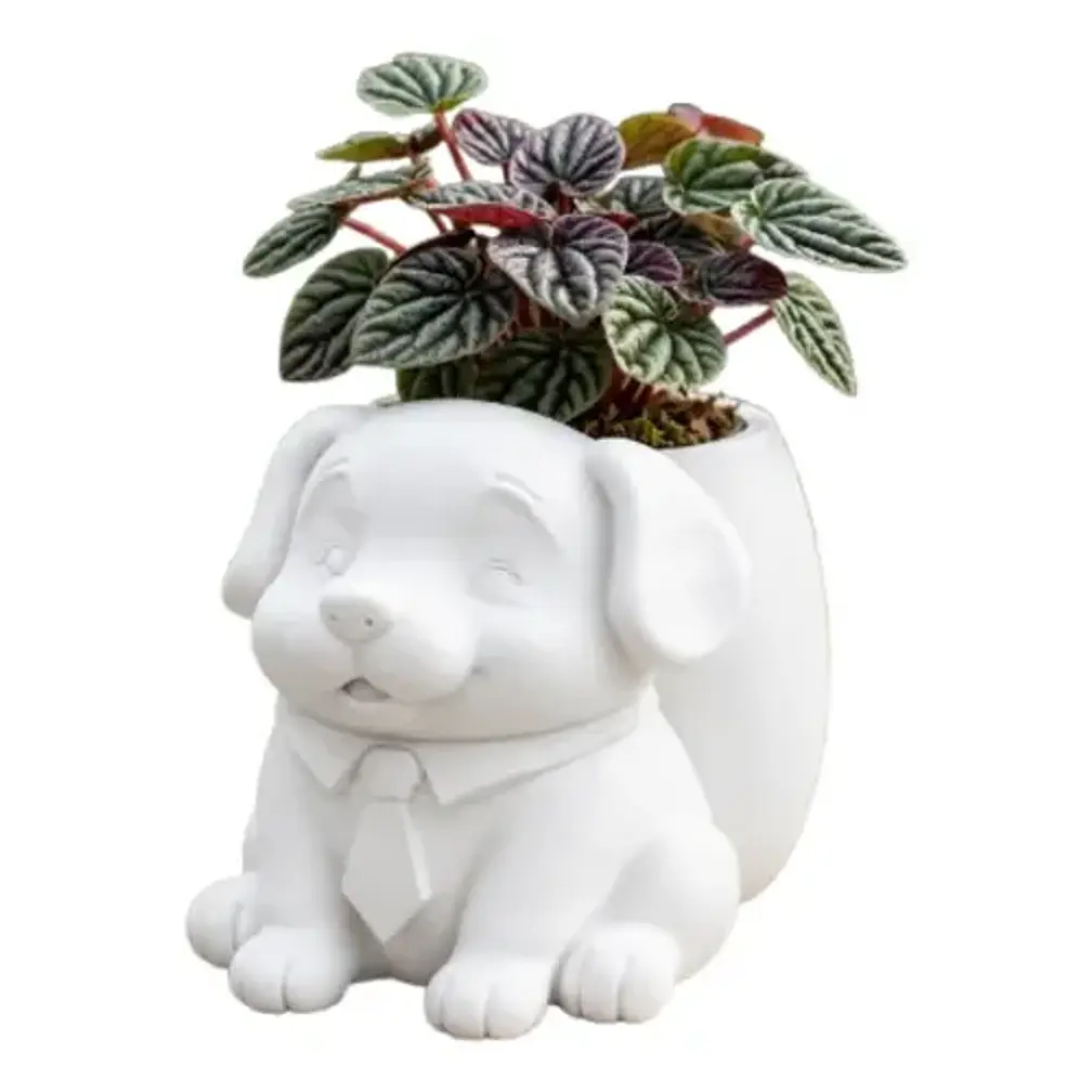 Macetero Decorativo Hogar- Perrito Oficinista 20 Cm 1