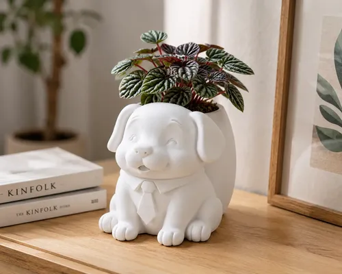 Macetero Decorativo Hogar- Perrito Oficinista 20 Cm - Foto 3