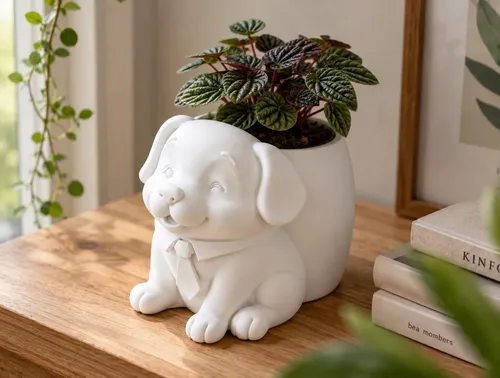 Macetero Decorativo Hogar- Perrito Oficinista 20 Cm - Foto 5