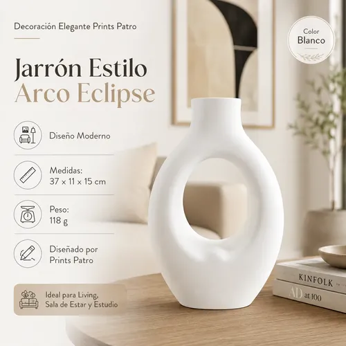 Decoración Elegante Prints Patro -jarrón Estilo Arco Eclipse - Foto 2