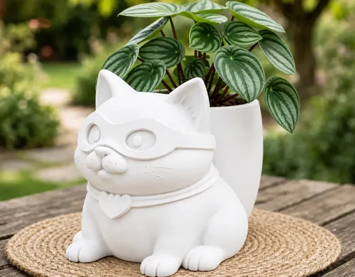 Macetero Decorativo Hogar- Gatito Héroe 15 Cm - Foto 6