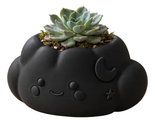 Macetero Decorativo Hogar- Forma Nube 10 Cm