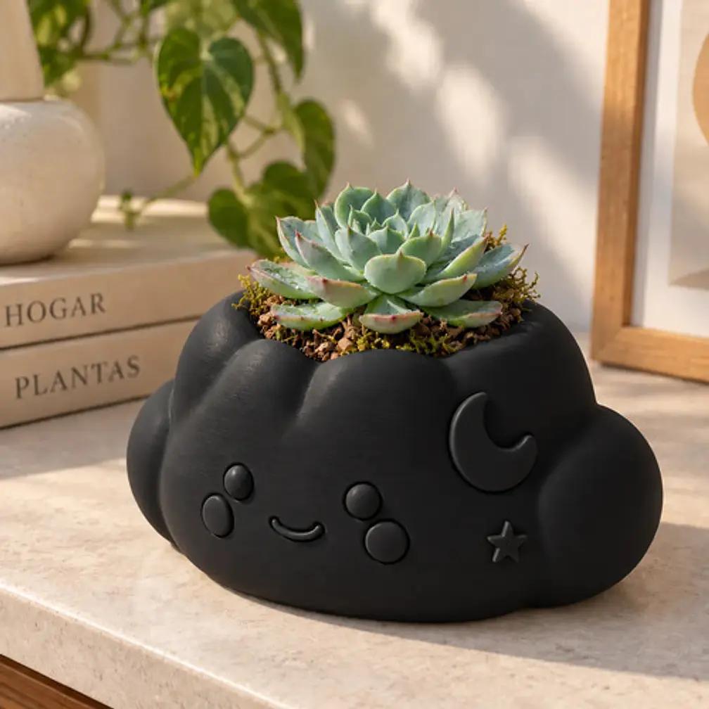 Macetero Decorativo Hogar- Forma Nube 10 Cm 4
