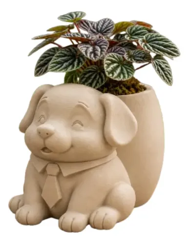 Macetero Decorativo Hogar- Perrito Oficinista 20 Cm
