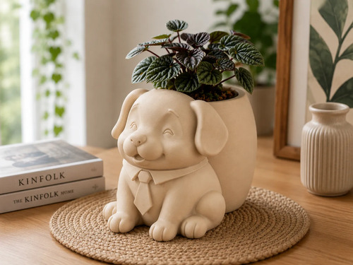 Macetero Decorativo Hogar- Perrito Oficinista 20 Cm - Foto 4
