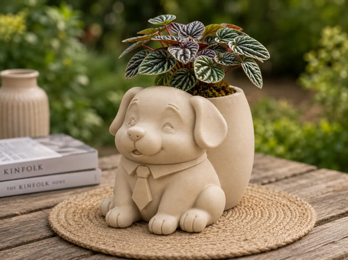 Macetero Decorativo Hogar- Perrito Oficinista 20 Cm - Foto 5
