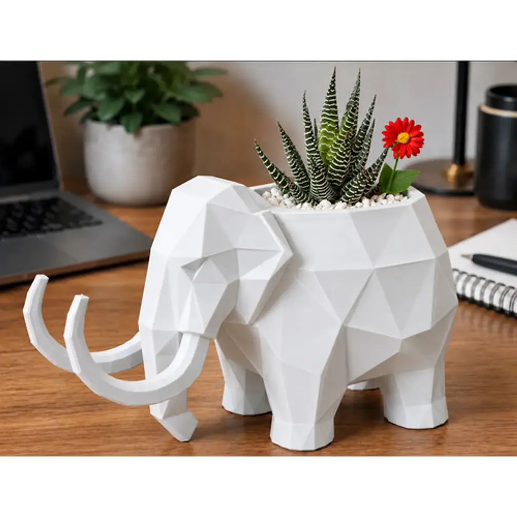 Macetero Decorativo Hogar- Forma Mamut 15 Cm 4