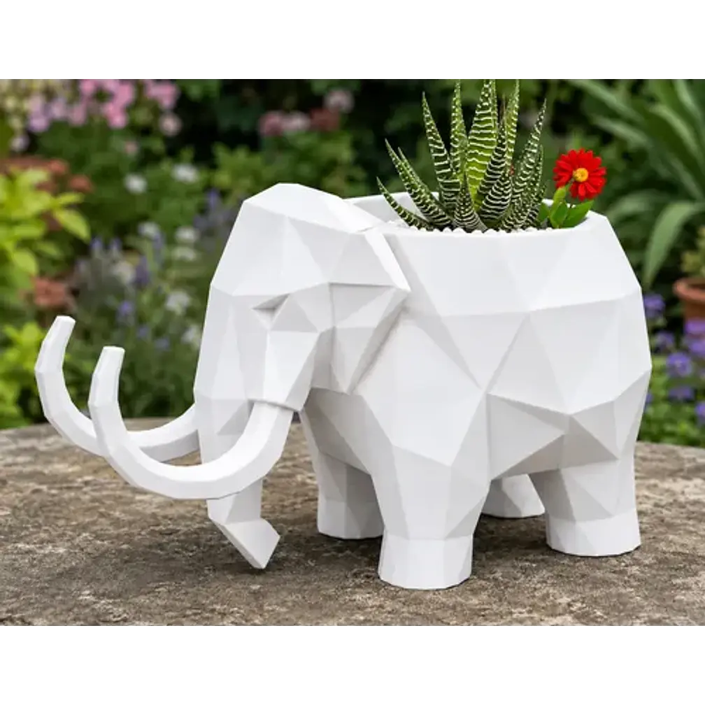 Macetero Decorativo Hogar- Forma Mamut 15 Cm 5