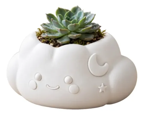 Macetero Decorativo Hogar- Forma Nube 10 Cm