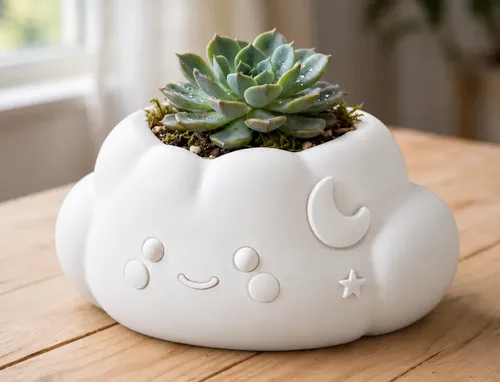 Macetero Decorativo Hogar- Forma Nube 10 Cm - Foto 3