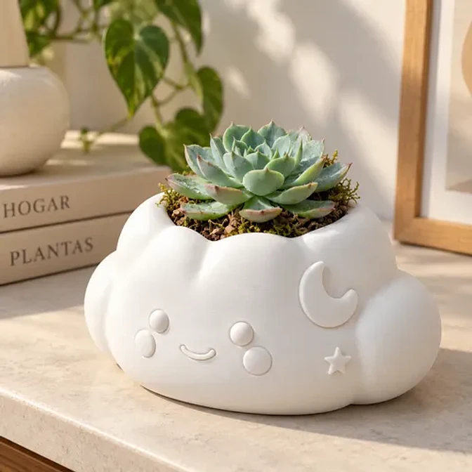 Macetero Decorativo Hogar- Forma Nube 10 Cm 5