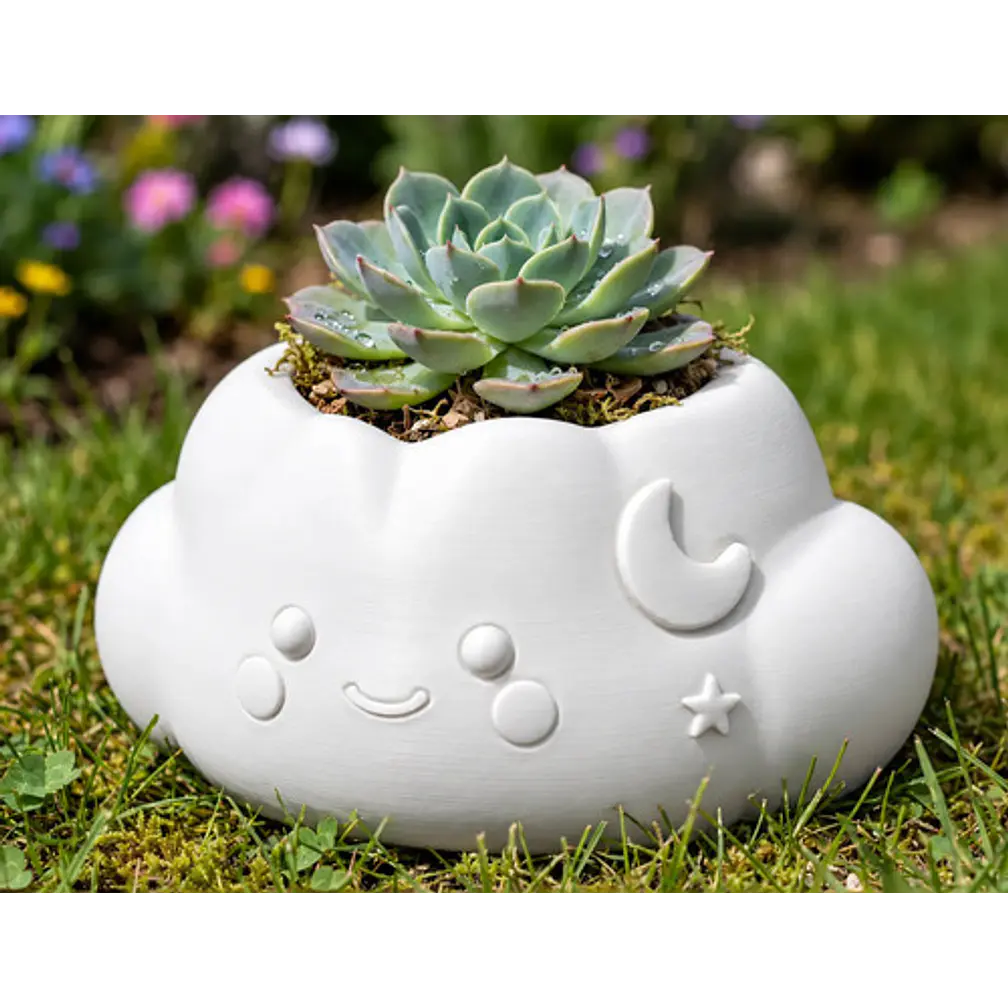 Macetero Decorativo Hogar- Forma Nube 10 Cm 6