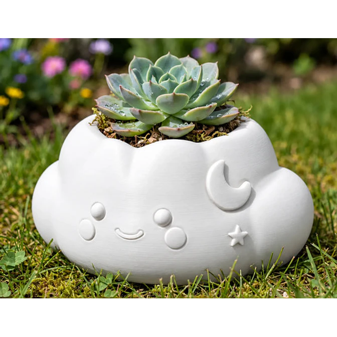 Macetero Decorativo Hogar- Forma Nube 10 Cm 6