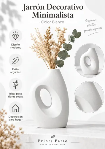 Decoración Prints Patro - Jarrón Estilo Haiku Japandi - Foto 4