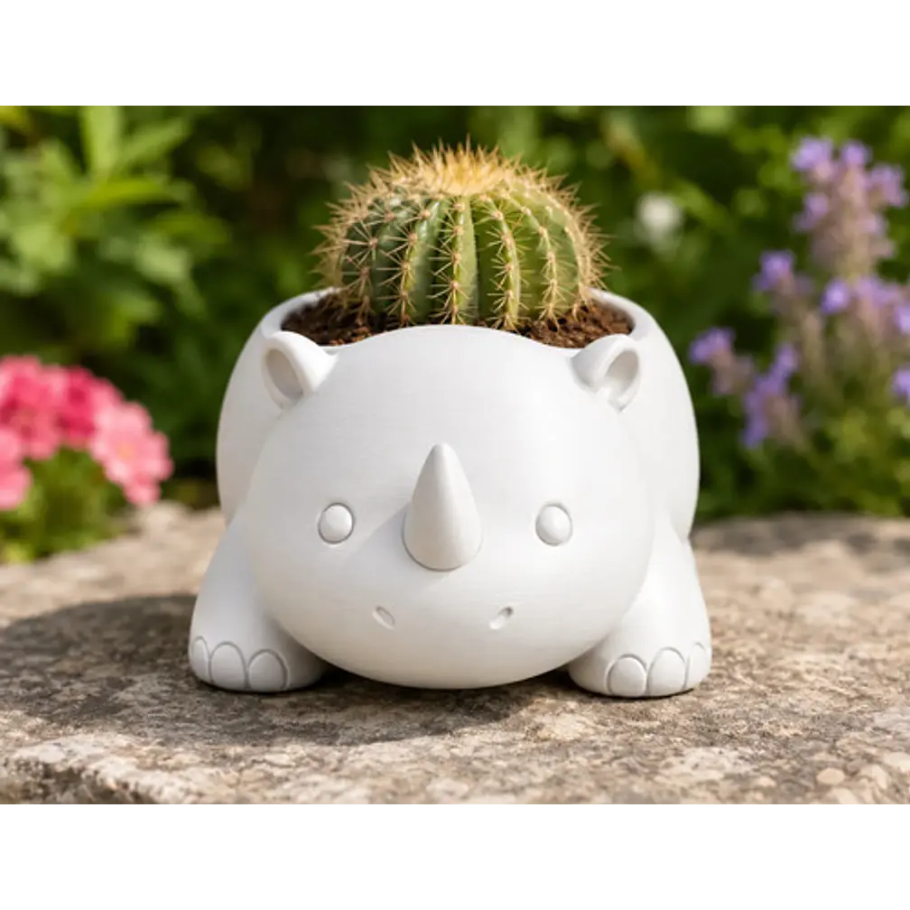 Macetero Decorativo Hogar- Rinoceronte 8 Cm 6