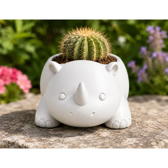 Macetero Decorativo Hogar- Rinoceronte 8 Cm 6