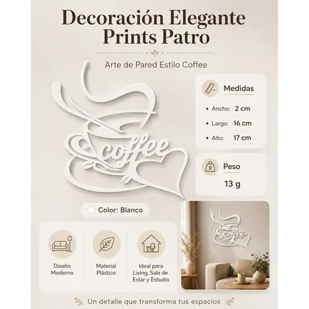 Decoración Prints Patro - Arte De Pared Estilo De Coffee 4