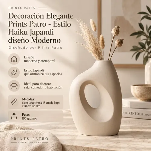 Decoración Prints Patro - Jarrón Estilo Haiku Japandi - Foto 2