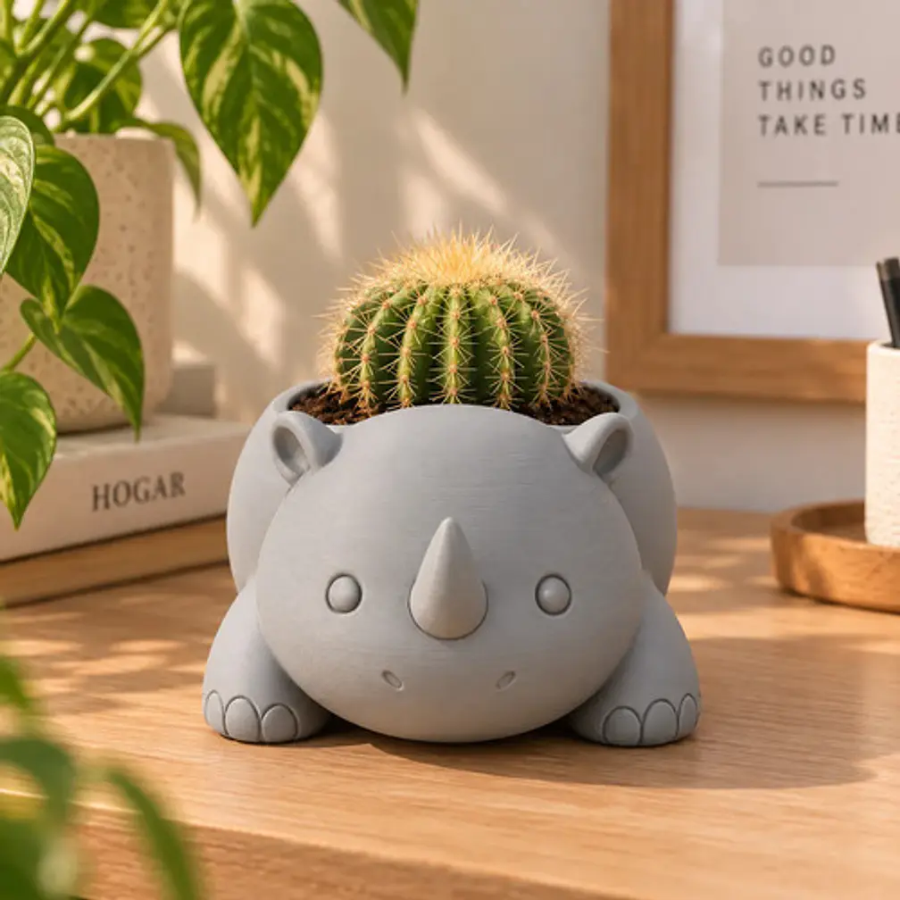Macetero Decorativo Hogar- Rinoceronte 8 Cm 5