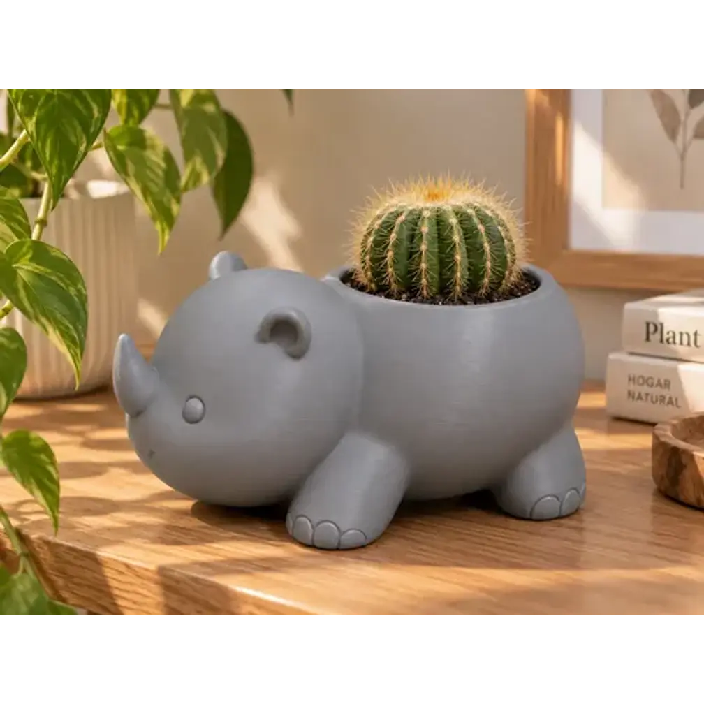 Macetero Decorativo Hogar- Rinoceronte 8 Cm 6