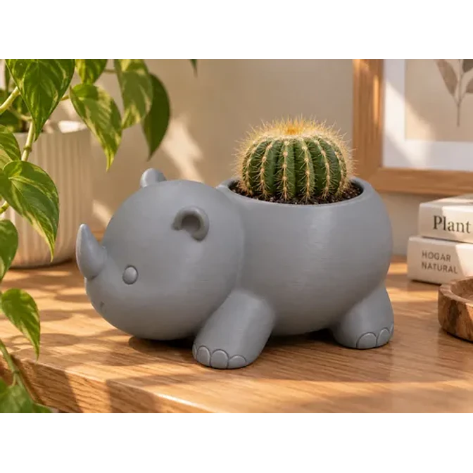Macetero Decorativo Hogar- Rinoceronte 8 Cm 6