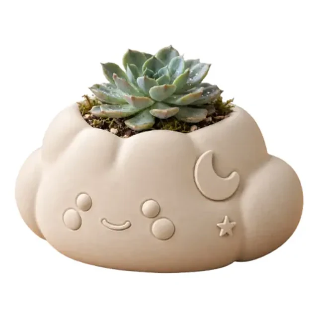 Macetero Decorativo Hogar- Forma Nube 10 Cm
