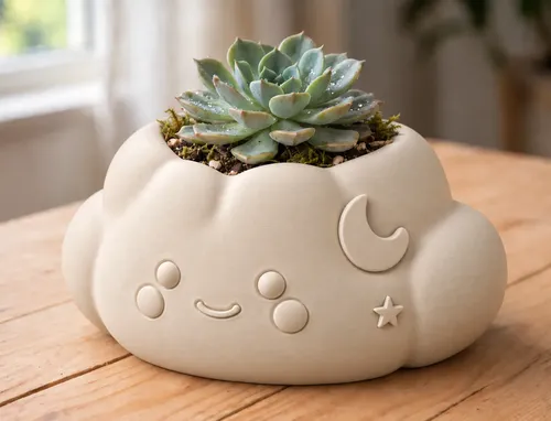 Macetero Decorativo Hogar- Forma Nube 10 Cm - Foto 3