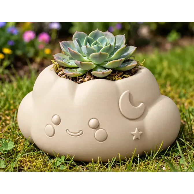 Macetero Decorativo Hogar- Forma Nube 10 Cm 6