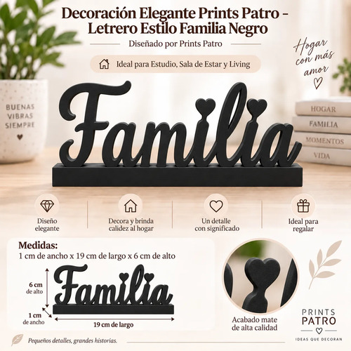 Decoración Elegante Prints Patro - Arte Estilo Familia - Foto 2